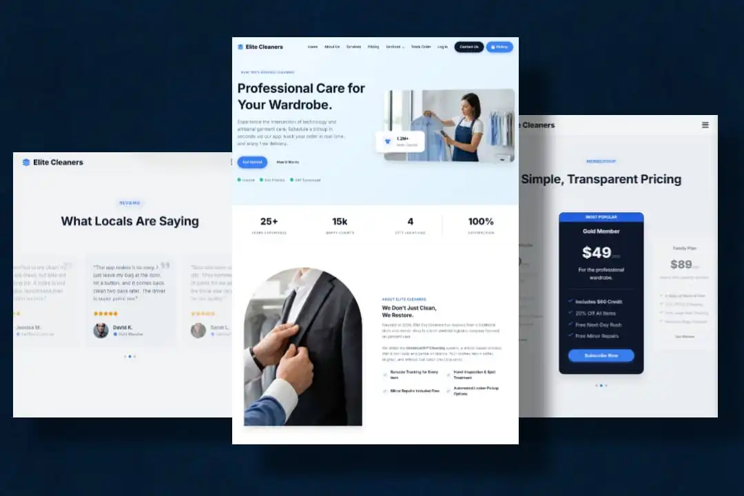 Dry Cleaning Service Website